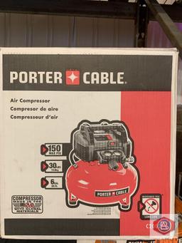 Porter cable Air compressor 150 psi 30 lbs. 6 gal Model. C2002 + Ridgid 10? Dual Bevel Miter saw Lef