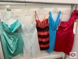 Short dress Love size 12 style 9943 color mist. 1 short Dress BJ size 16 style 9840 Color Blue/Ivor.