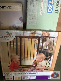 Closet organizer + infant gate.