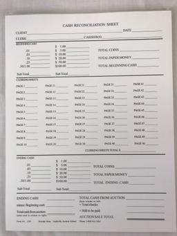 Cash Reconciliation Pad