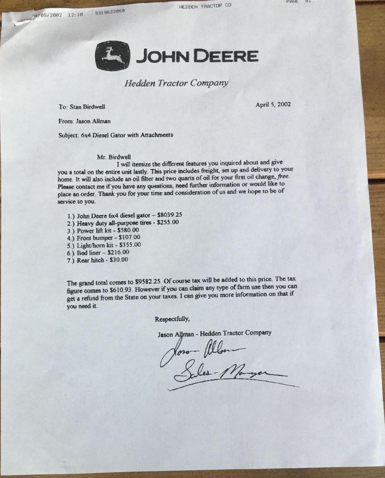 John Deere Trail Gator Diesel