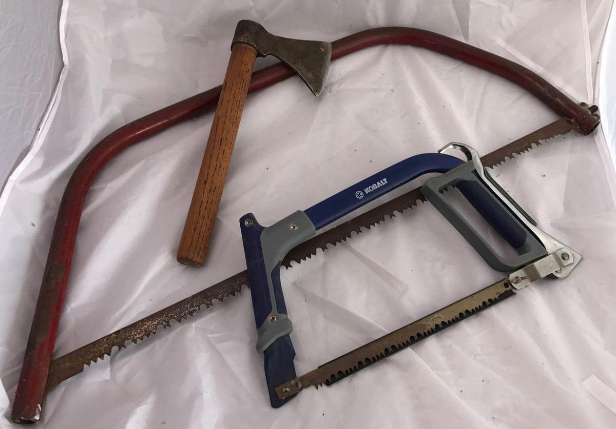 Two Bow Saws and One Hatchet