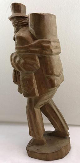 Wood Carved Peasant Figurine