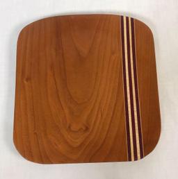 8" Cherry Display Plate with Tropical Wood Inlay by Vince Zaccardi (2018)