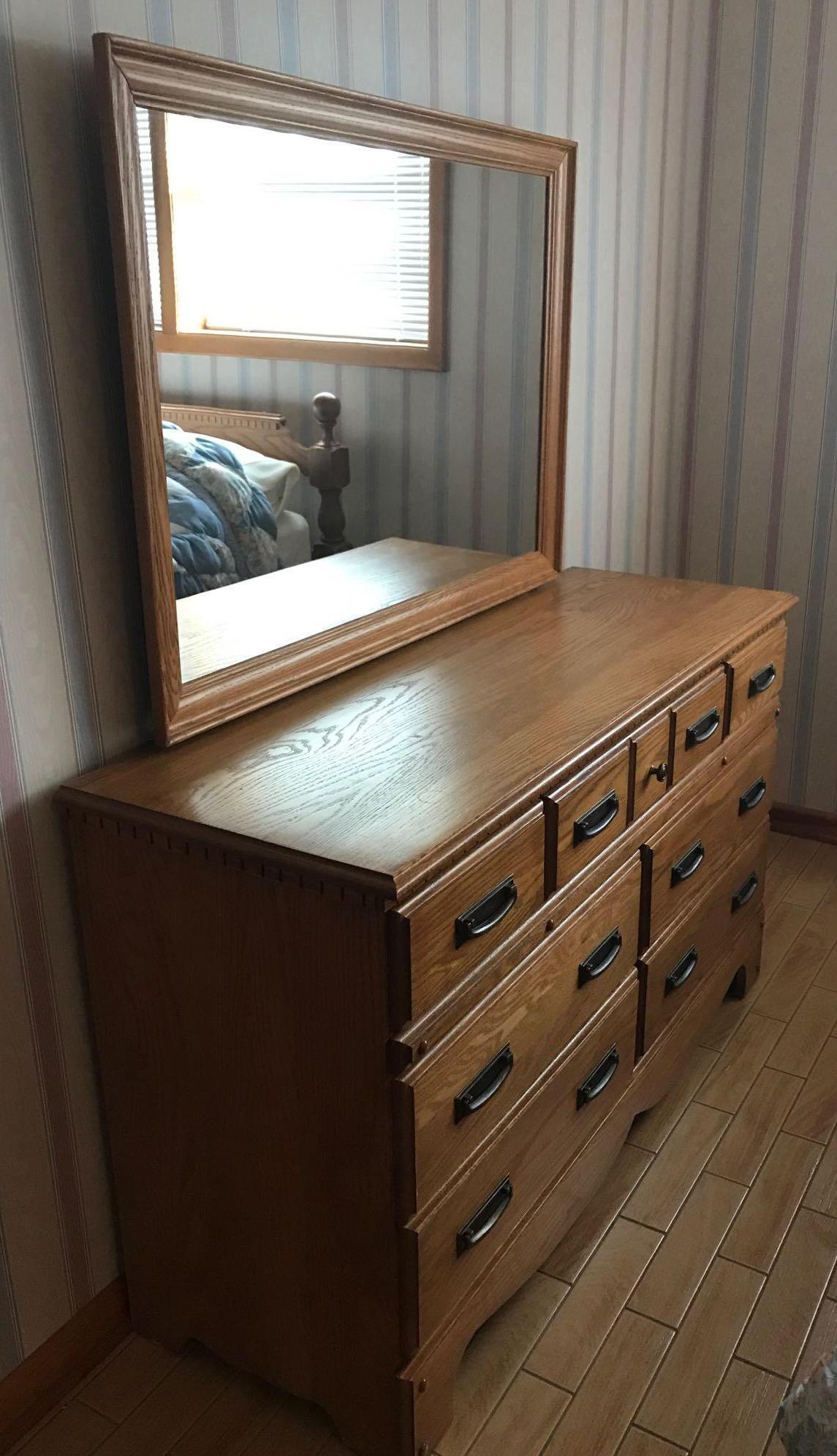 Oak Dresser with Mirror