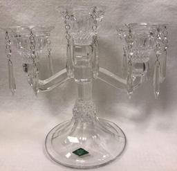 Shannon 24% Lead Crystal Candelabra with Prisms (Slovakia)