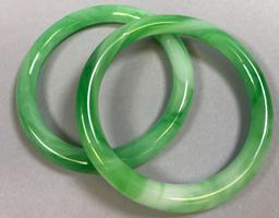 Pair of Carved Jade Bangles