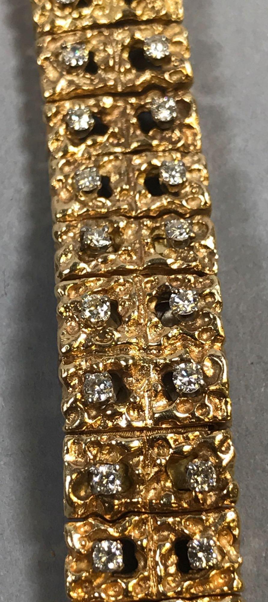 14k Gold and Diamond Hidden Face Watch (Not Working)