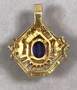 Tanzanite and Diamond Pendant in 14k Gold