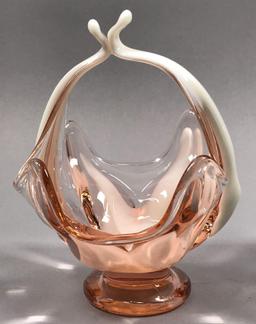 Blown Art Glass Basket