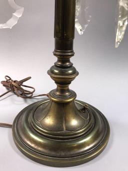 Large Bronze Lamp with Crystal Teardrops (LPO)