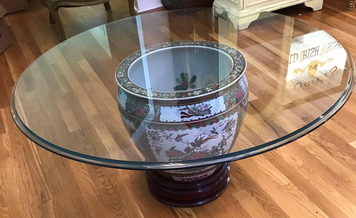 Asian Urn Glass-Top Coffee Table (LPO)