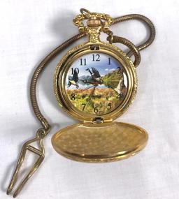 Canadian Geese Pocket Watch and Knife