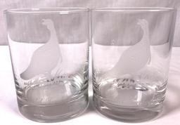 (12) Etched Bird Glasses