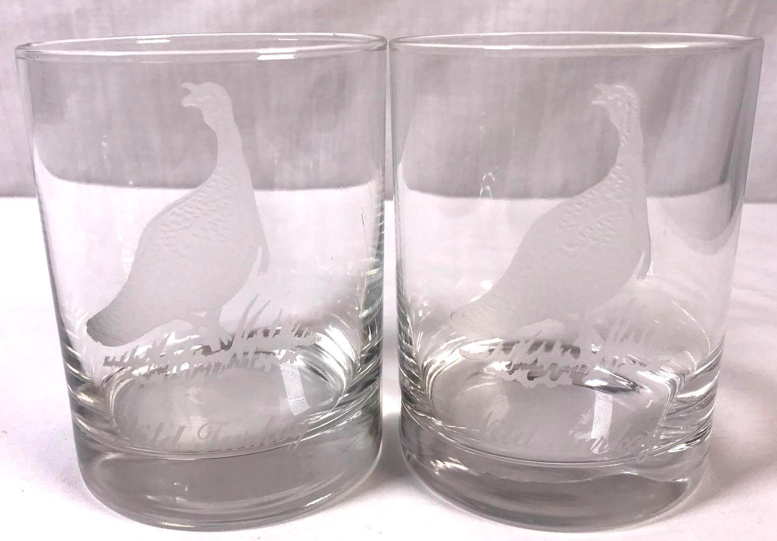 (12) Etched Bird Glasses