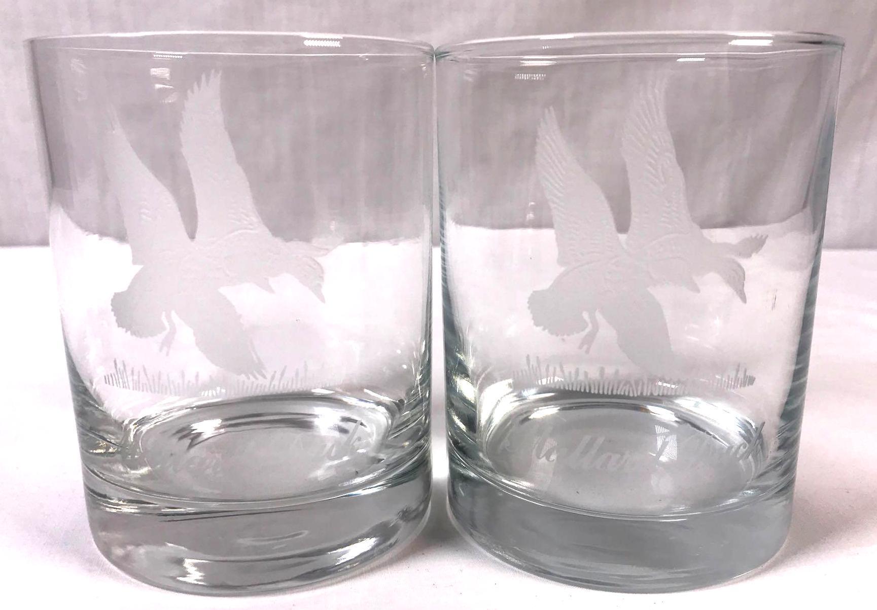 (12) Etched Bird Glasses