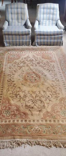 Pair of Upholstered Chairs & Area Rug (LPO)