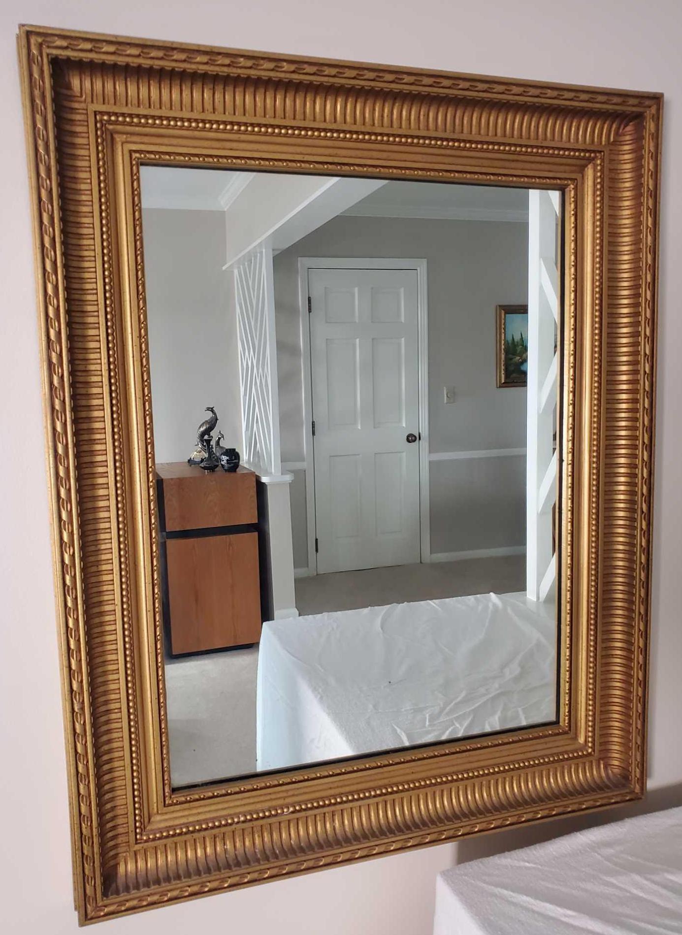 Framed Mirror and Mirrored Curio Cabinet (LPO)