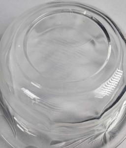 (1) Covered Footed Candy Dish and (1) Etched Crystal Lipped Bowl with Underplate