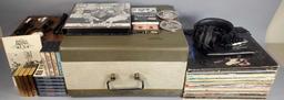 Vintage Sony MDR-V6 Reel to Reel Tape Player and Assorted 33rpm Records and Cassettes. (LPO)