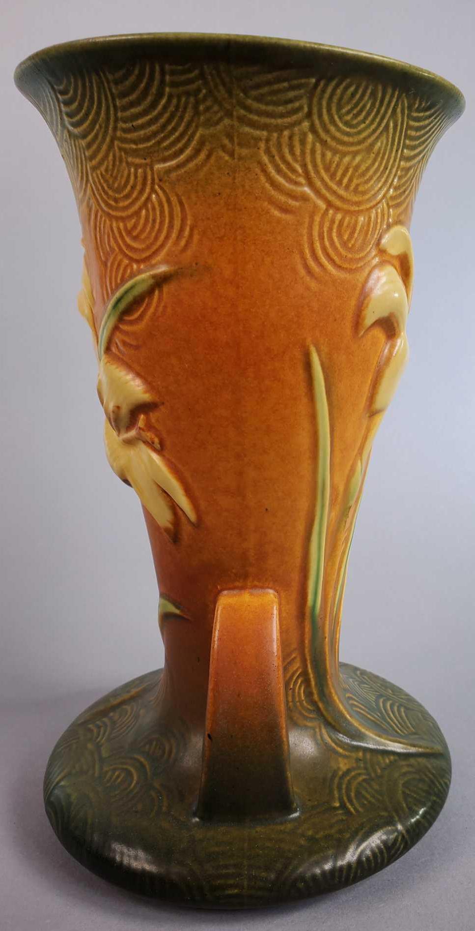 Roseville Brown Zephyr Lily Tall Vase 136-9"