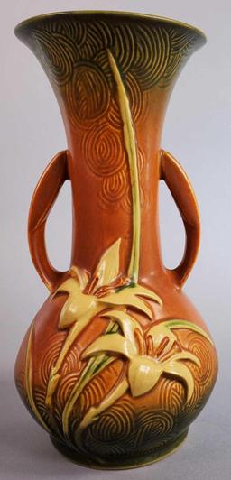 Roseville Brown Zephyr Lily Vase 137-10"