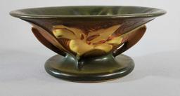 Roseville Brown Zephyr Lily Footed Bowl 473-6