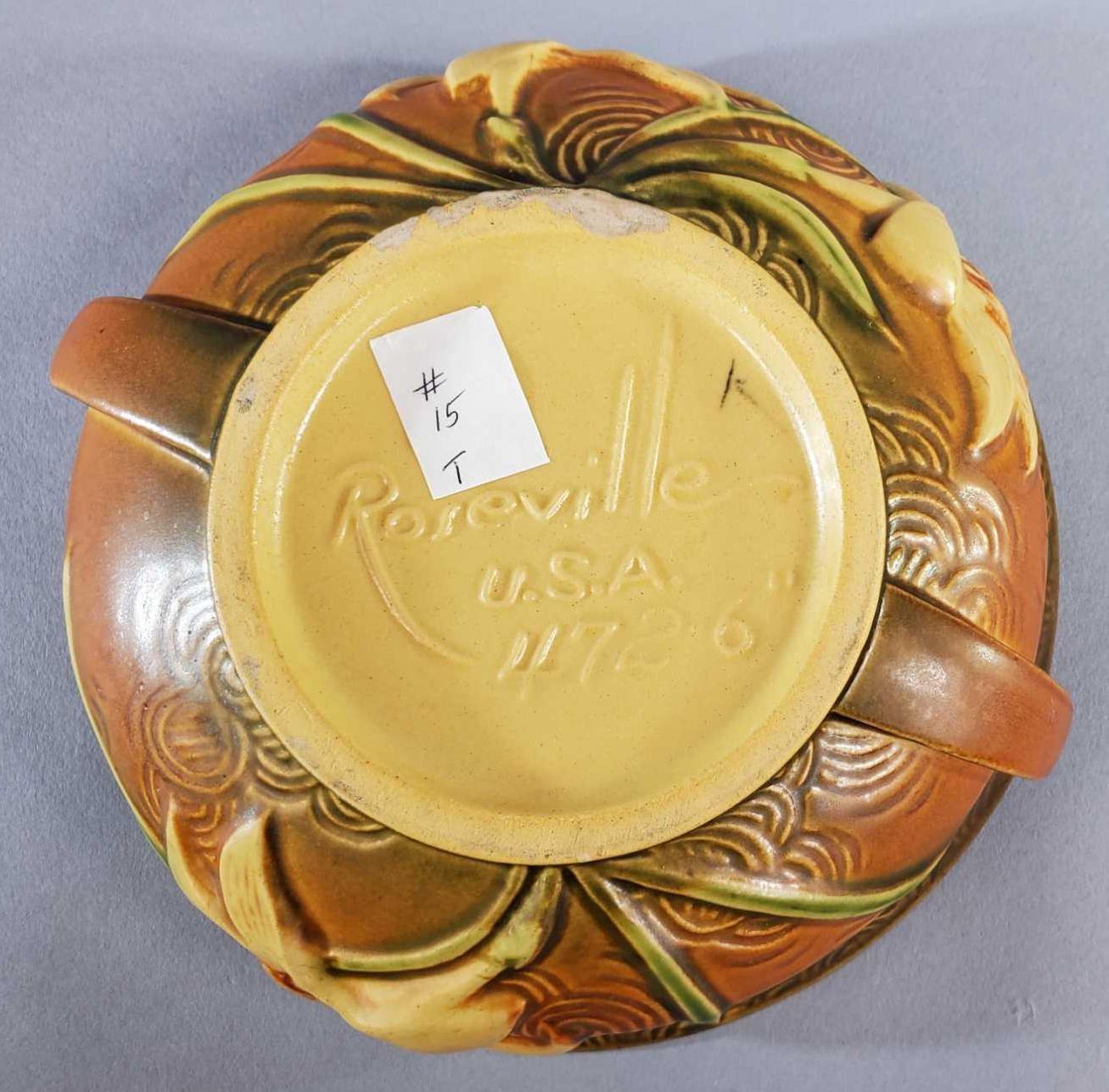 Roseville Brown Zephyr Lily Bowl 472-6"