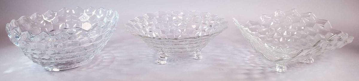 (3) Fostoria Glass American Pattern Clear Bowls