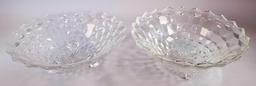 (2) Fostoria American Glass 3-Toed Bowls