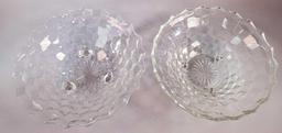 (2) Fostoria American Glass 3-Toed Bowls