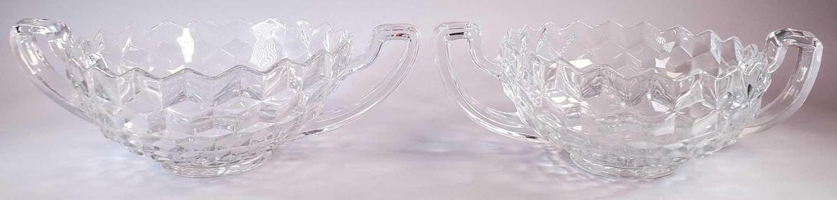 (2) Fostoria American Glass Trophy Bowls