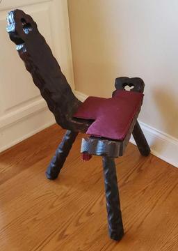 Vintage Tripod Spanish Birthing Chair/Stool (LPO)