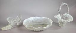 3-Fenton Hobnail Opalescent Pieces