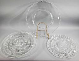 (3) Depression Era Glass Cake Plates/Platters