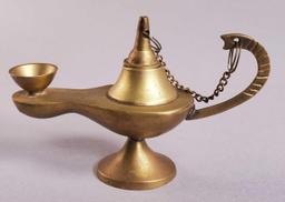 Vintage Brass Temple Urn & Aladdin Genie Lamp Incense Burner