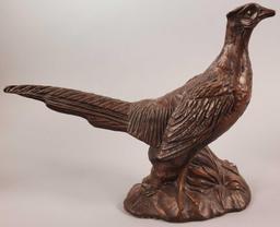 Pheasant Figurine and Carved Pheasant on Mushroom