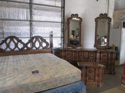 Burlington House Furniture Lexington NC King Bedroom Suite with Sealy Mattress Set