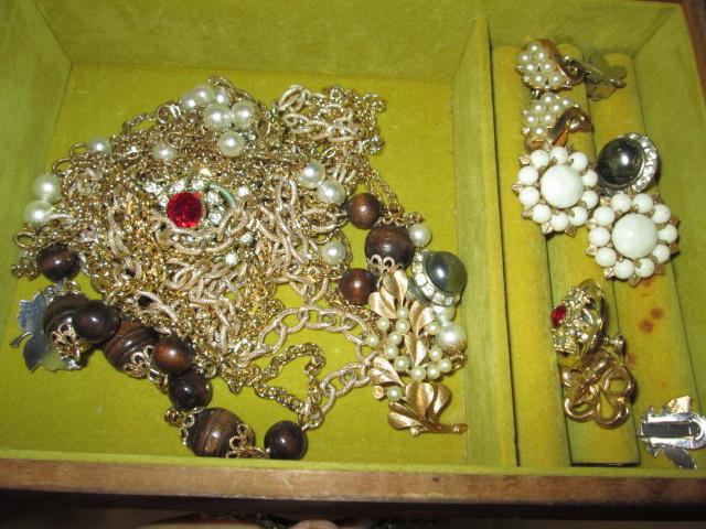 Large Jewelry Chest with Costume Jewelry