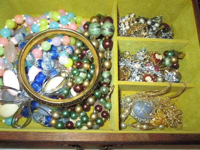 Large Jewelry Chest with Costume Jewelry