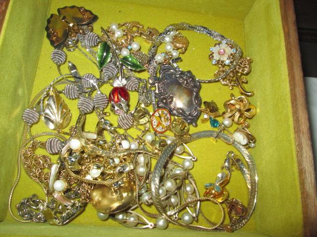 Large Jewelry Chest with Costume Jewelry