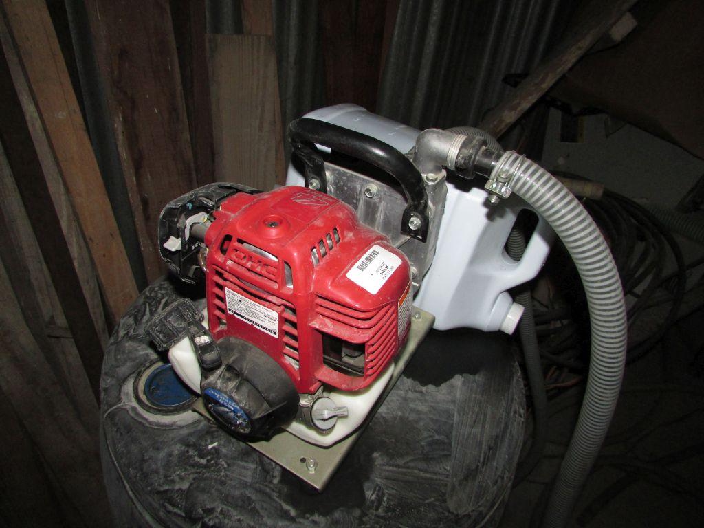 Honda Transfer Pump WithPartial Barrel of John Deere Sprayer Winterizing Fl