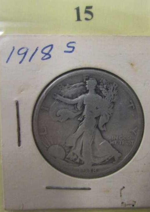 1918 S Walking Liberty Half Dollar