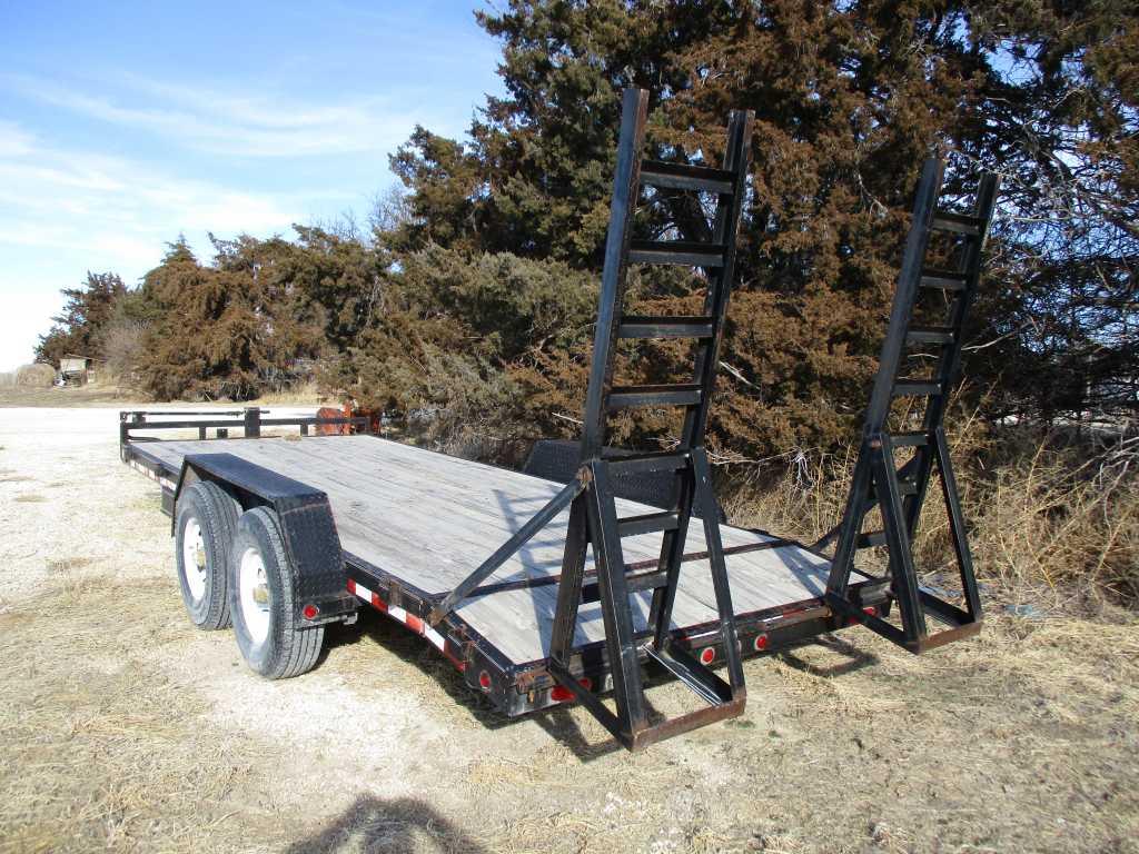 PJ Utility Flat Trailer 16ft W/2ft Dovetail, Ramps, Tandem 7,000lb Axles –