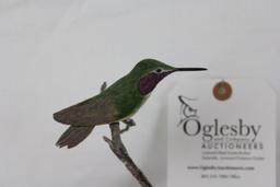 Handcarved Hummingbird at Rest