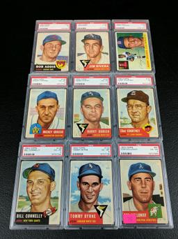 1953 Topps PSA  Graded lot : #97,  123, 126, 127, 145, 148, 152, 156, 157