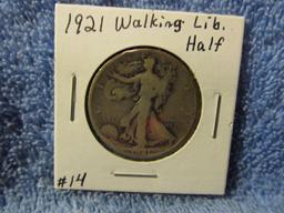 1921 WALKING LIBERTY HALF VG