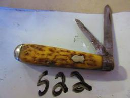 WINCHESTER # 2911 2 BLADE POCKET KNIFE STAG HANDLE