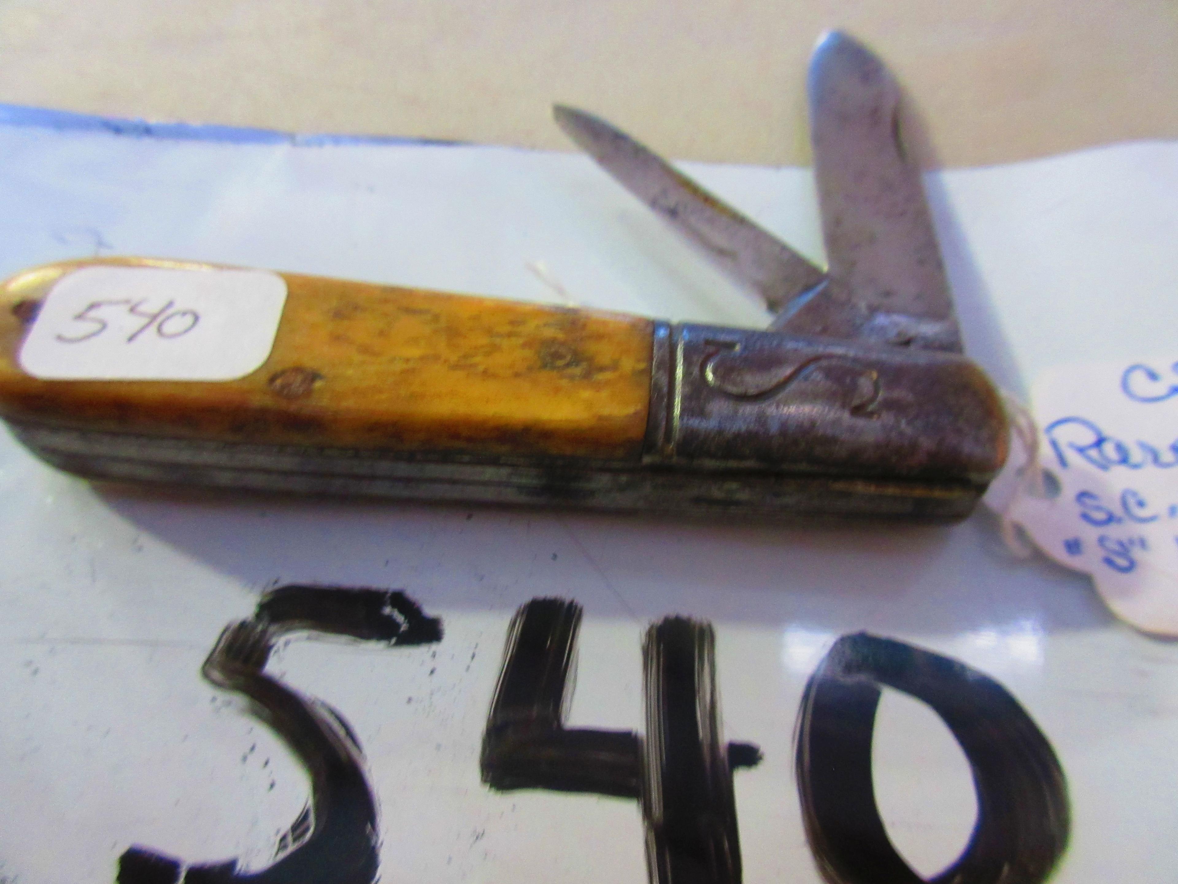 S.C.WALDON RARE VINTAGE 2 BLADE KNIFE WITH [S] LOGO ON SIDE