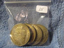1898,3-1921,21D, MORGAN DOLLARS (5-COINS) XF-AU